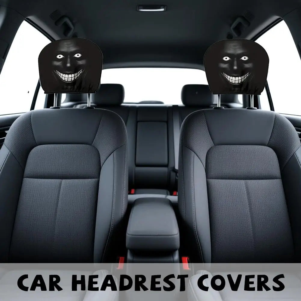 Horror Face Print Car Headrest Covers