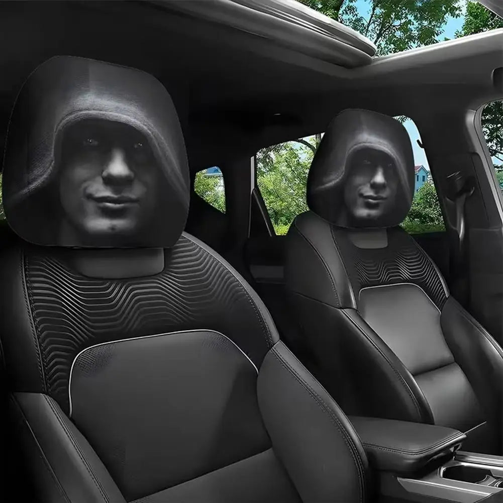 Horror Face Print Car Headrest Covers