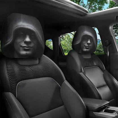 Horror Face Print Car Headrest Covers