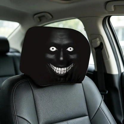 Horror Face Print Car Headrest Covers