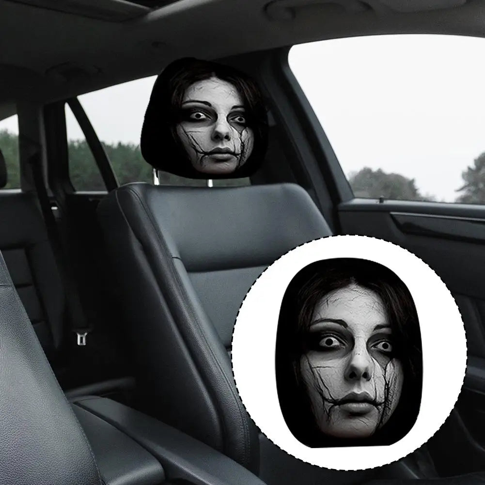 Horror Face Print Car Headrest Covers