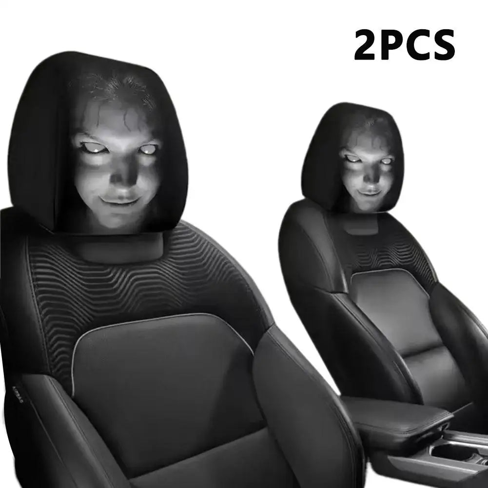 Horror Face Print Car Headrest Covers