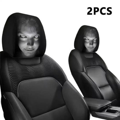 Horror Face Print Car Headrest Covers