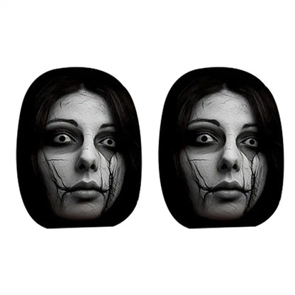 Horror Face Print Car Headrest Covers