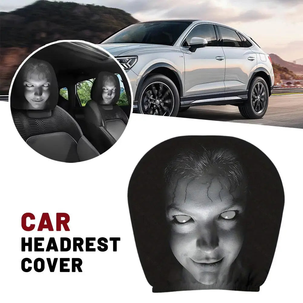 Horror Face Print Car Headrest Covers